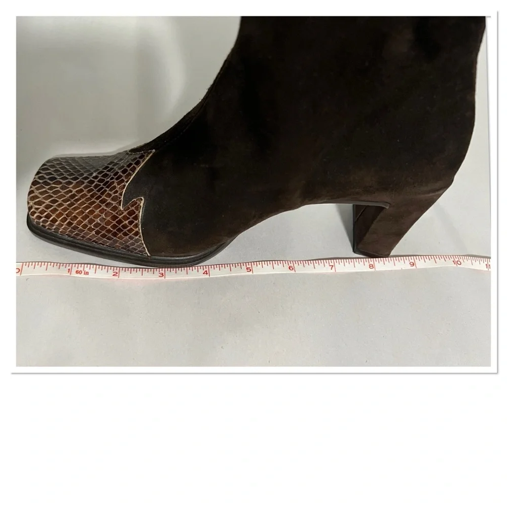 Pedro Miralles Harris Prestige Suede Square Toe Vintage Booties Sz EU35C/US 5